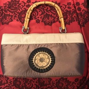Beautiful tan satin purse